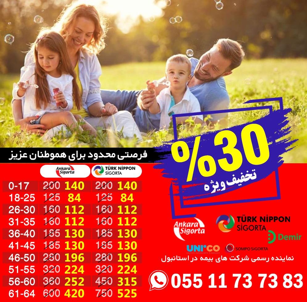 صدور بیمه بصورت آنی مخصوص اقامت توریستی ترکیه