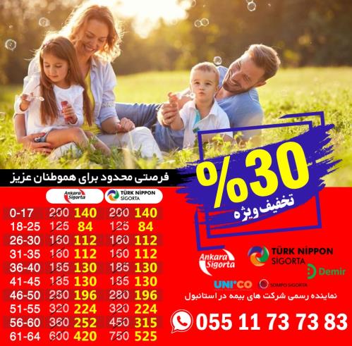 صدور بیمه بصورت آنی مخصوص اقامت توریستی ترکیه