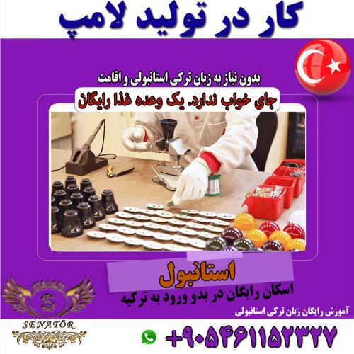 جذب نیروی آقا جهت کار در کارخانه لامپ ( بدون نیاز به زبان ترکی )
